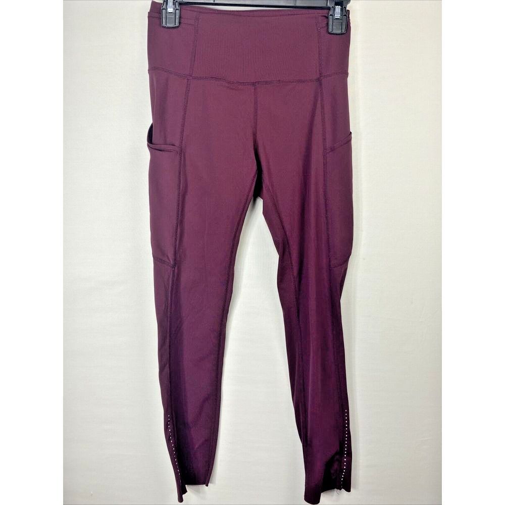 Lululemon Legging Merlot Size 6 Media Pocket Reflective Detail Womens Yoga